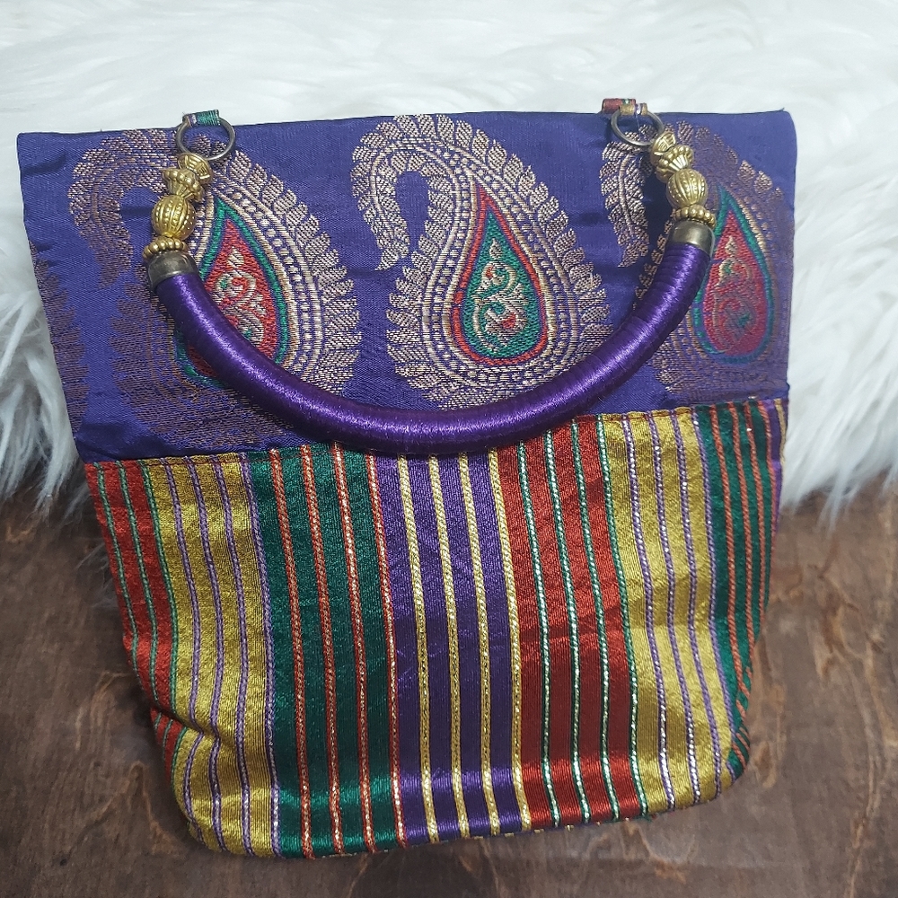 Striped & Paisley Bucket Handbag